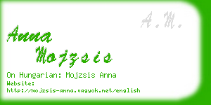 anna mojzsis business card